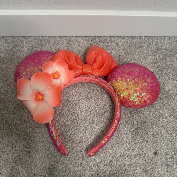 Disney‎ Aulani Hawaii Orange Plumeria Exclusive Headband